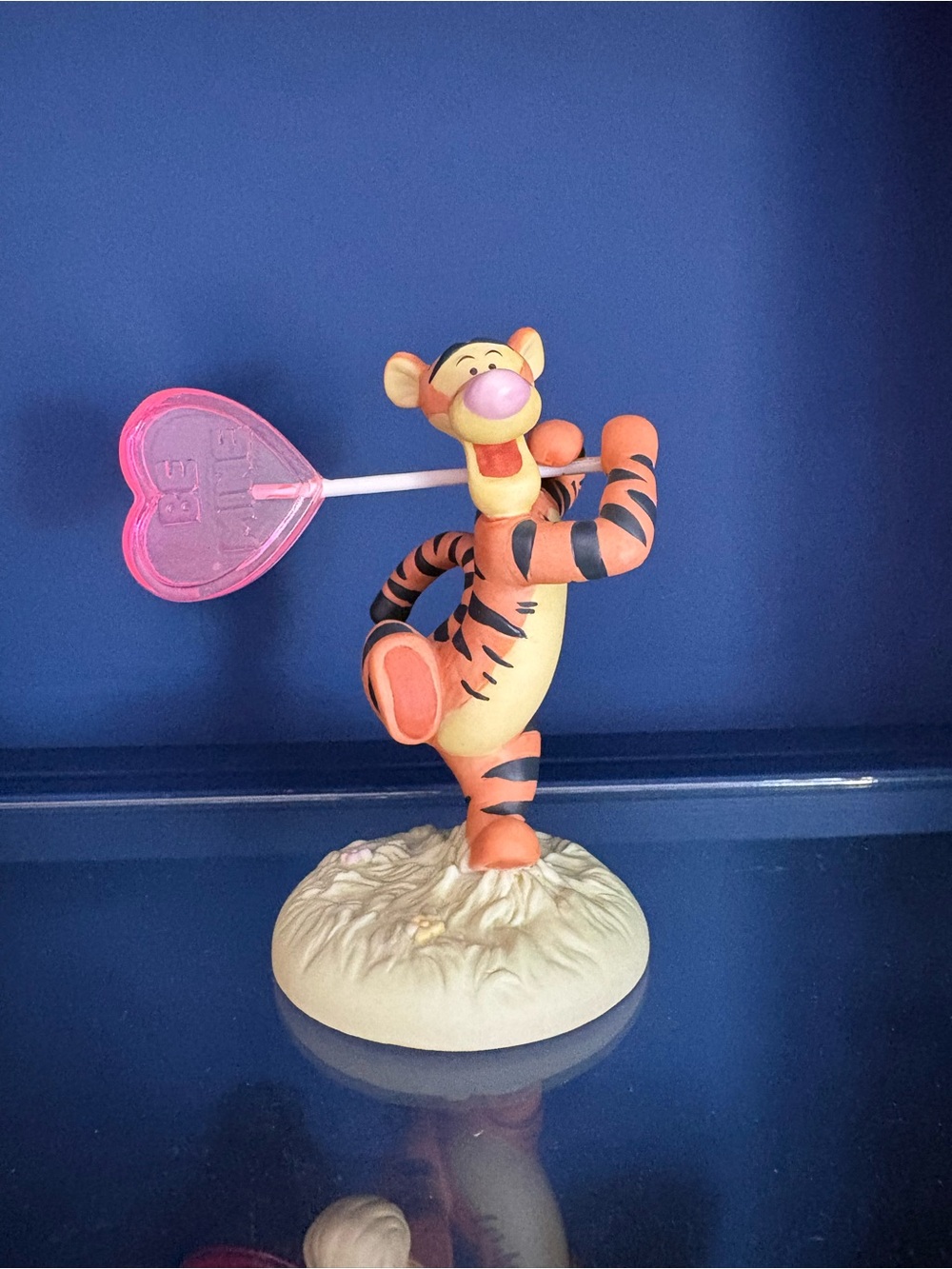 Tigger Ceramic Figurine with Pink Heart Lollipop